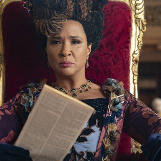 Queen Charlotte as seen in the show, played by Golda Rosheuvel